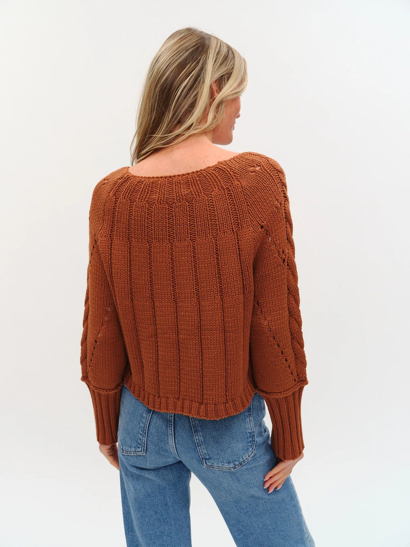 Six Fifty Alexa Cable Knit Sweater - Rust