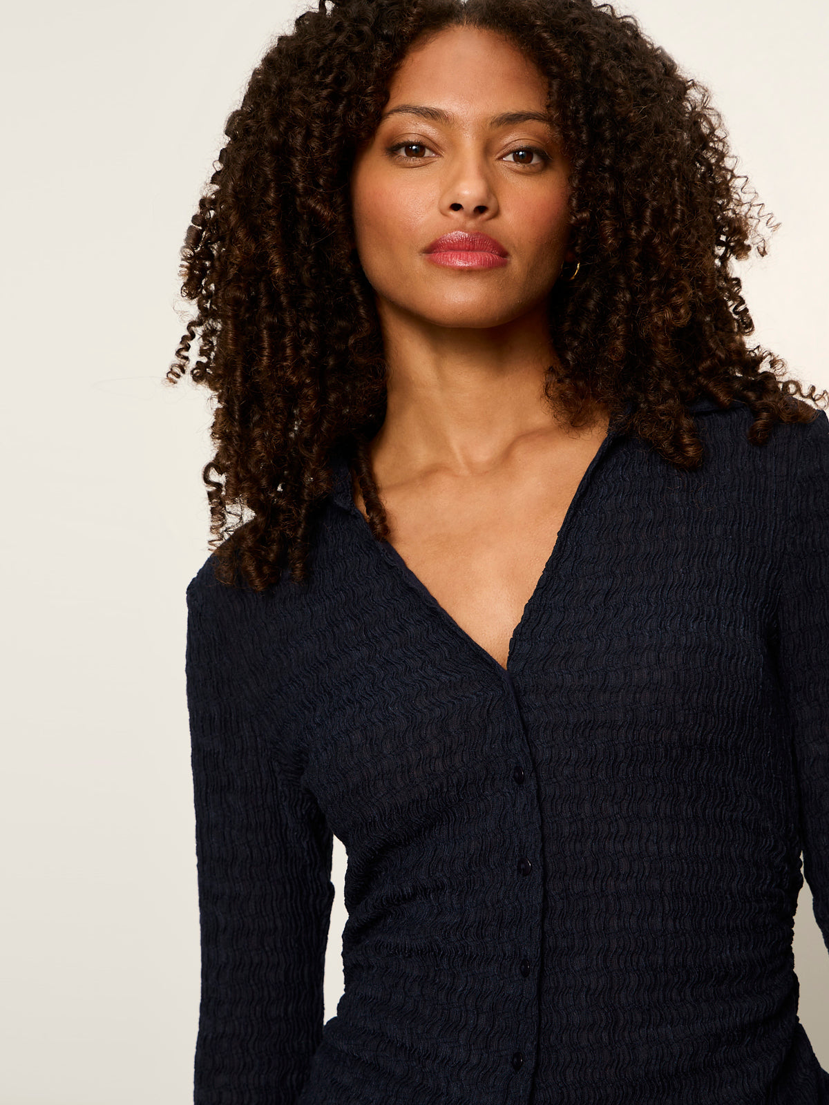 Sanctuary Juno Textured Button Front Top