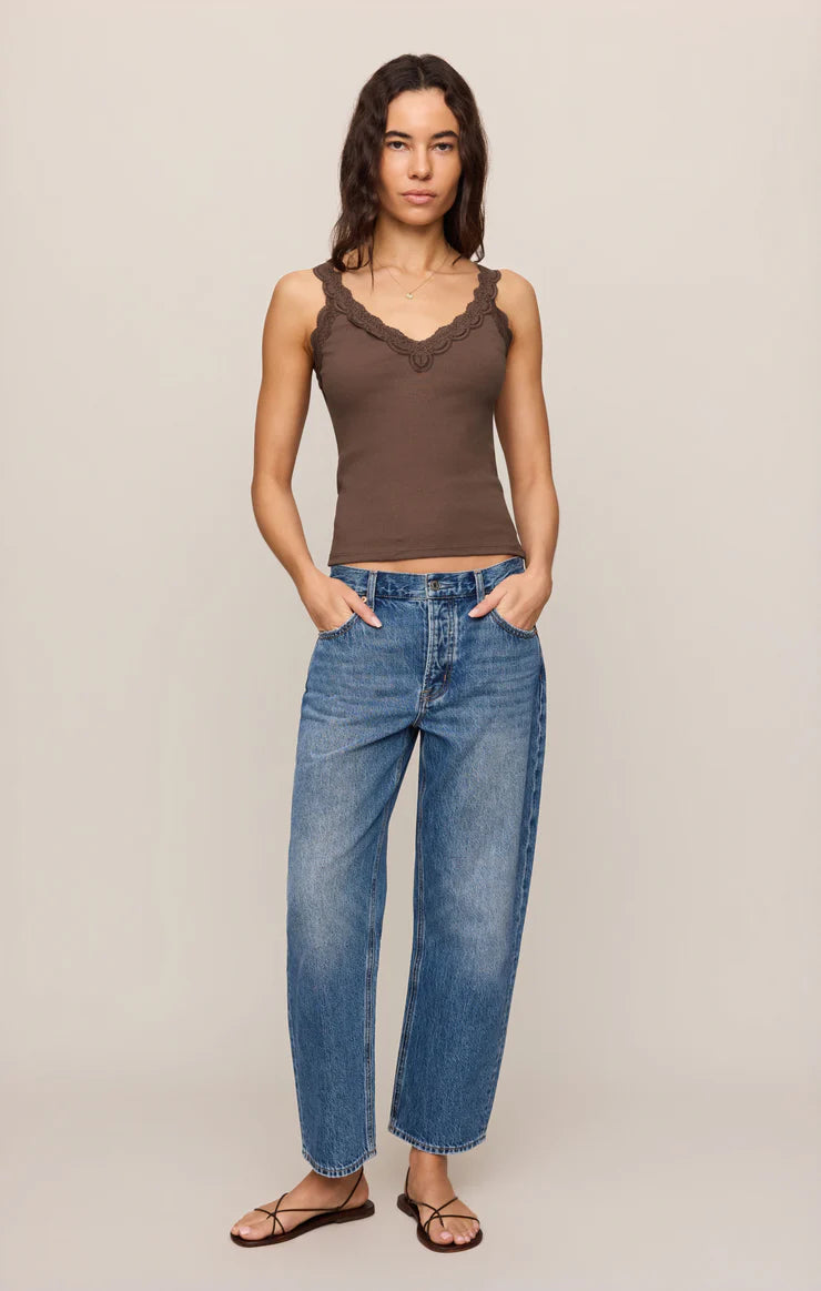 Z Supply Eve Lace Tank - Chocolate