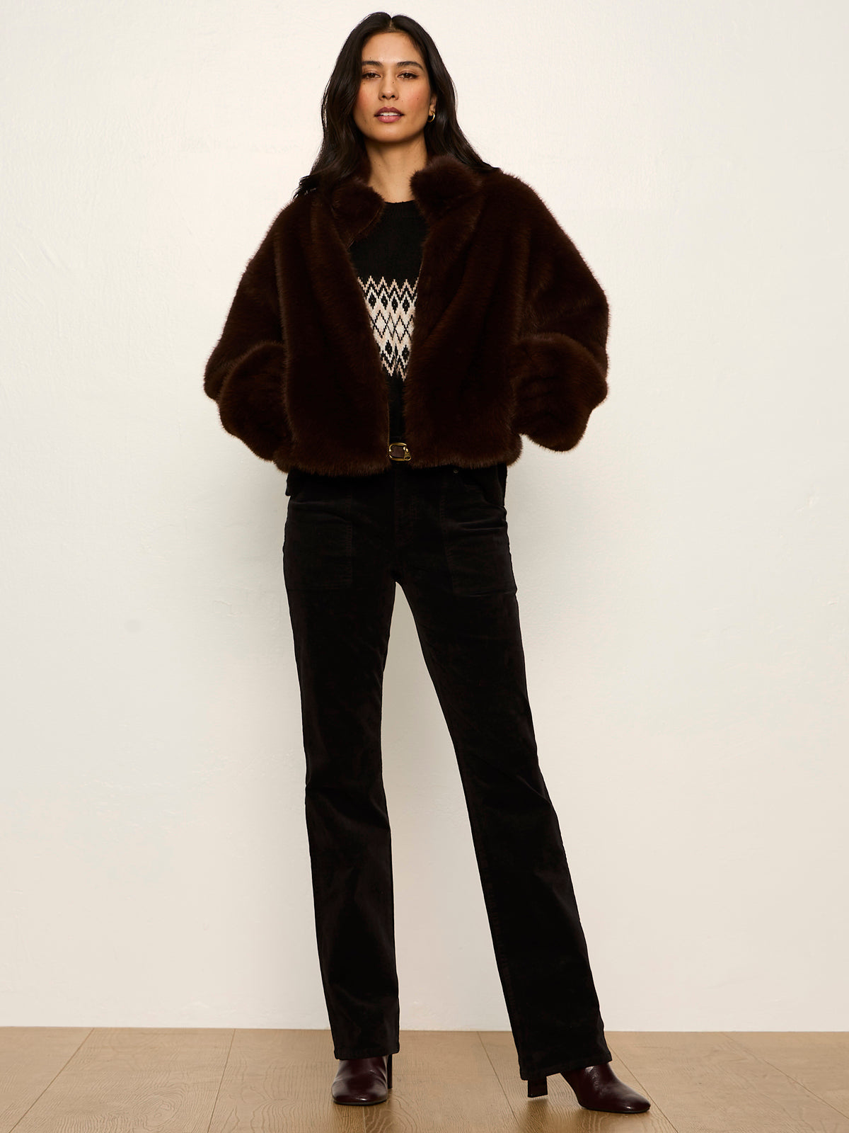Sanctuary Everest Bomber Fur Jacket - Espresso