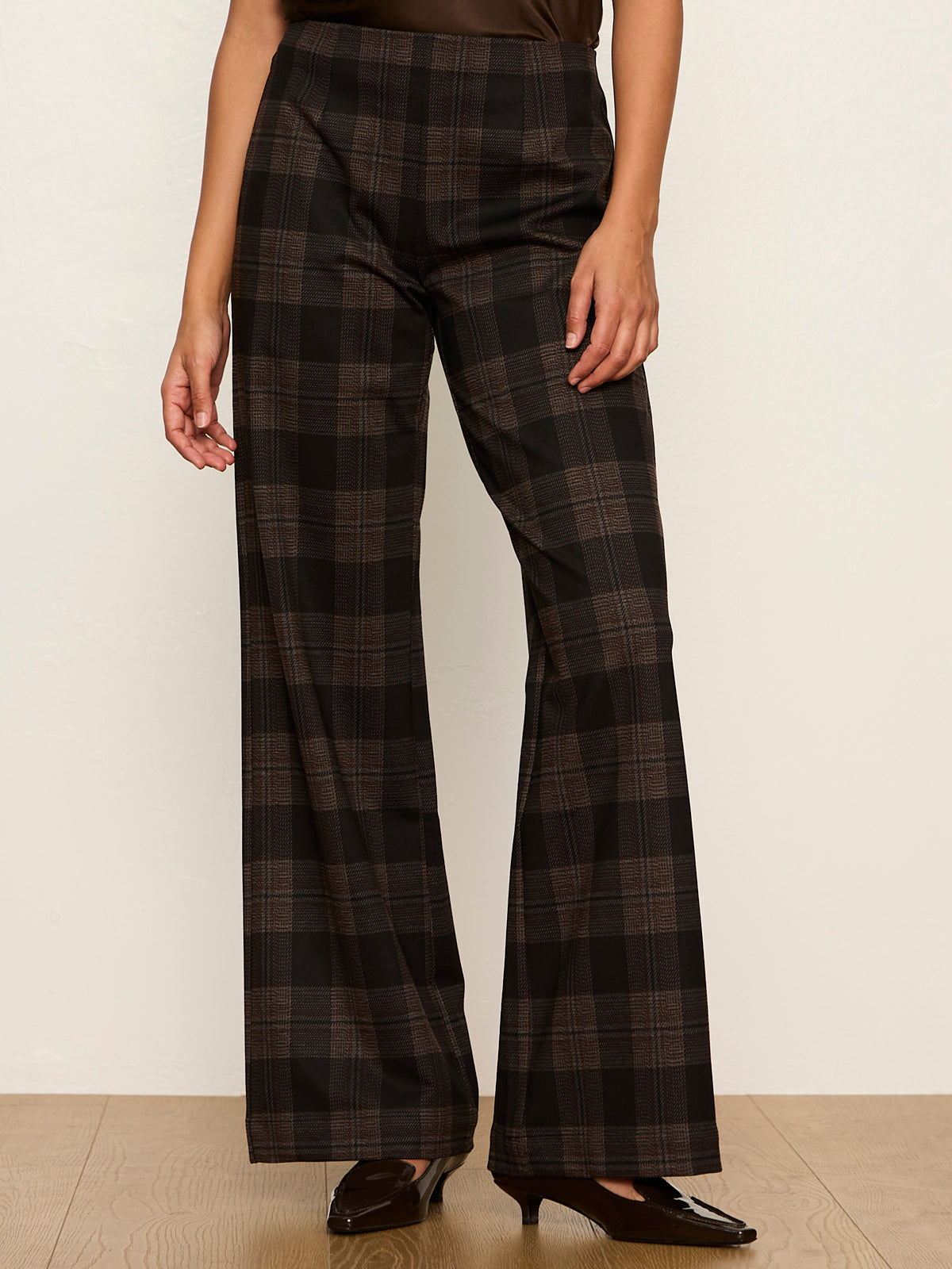 Sanctuary Relay Pull On Pant - Espresso Plaid