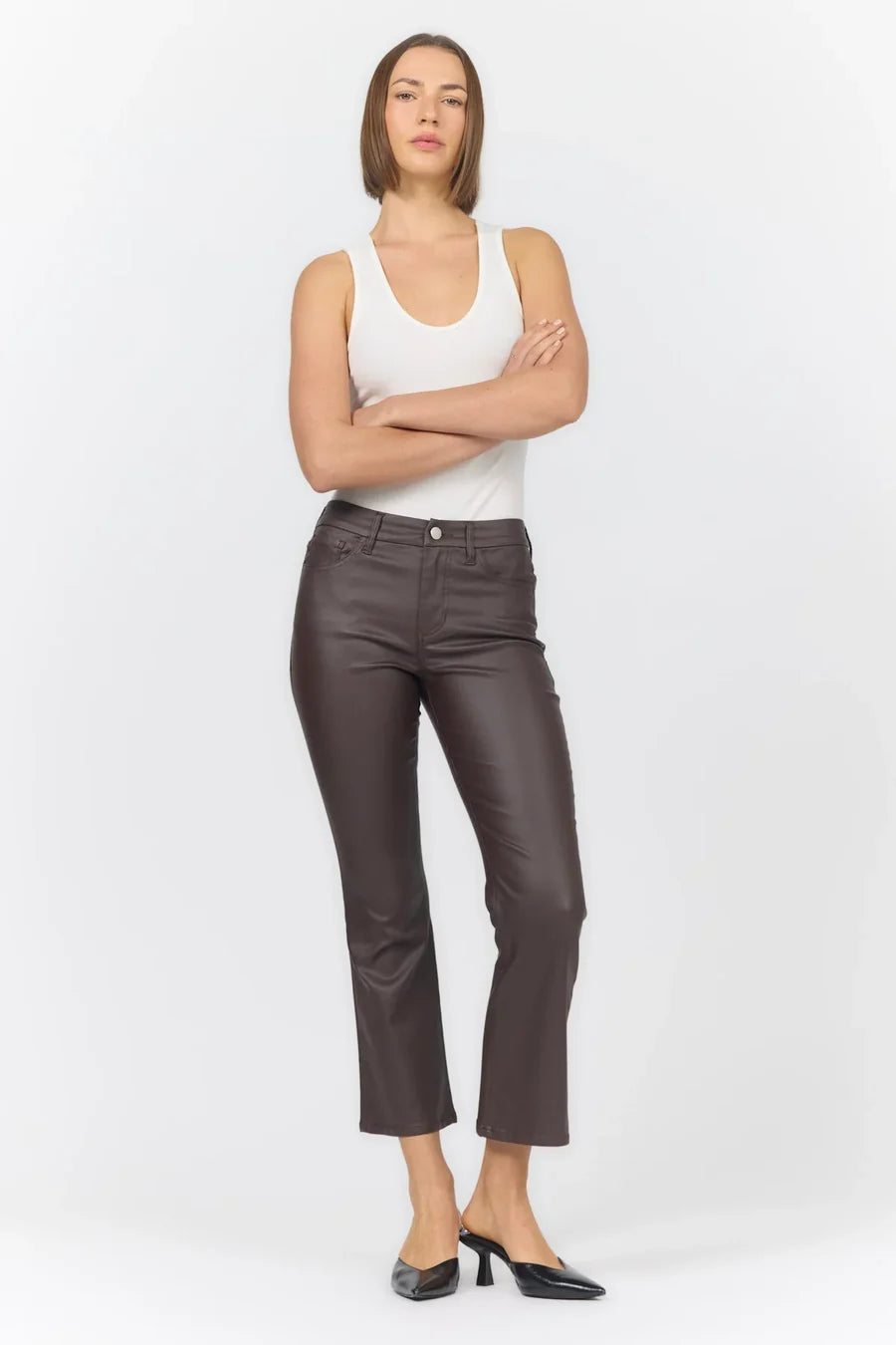 Dear John Jeanne Pleather Flare Pants