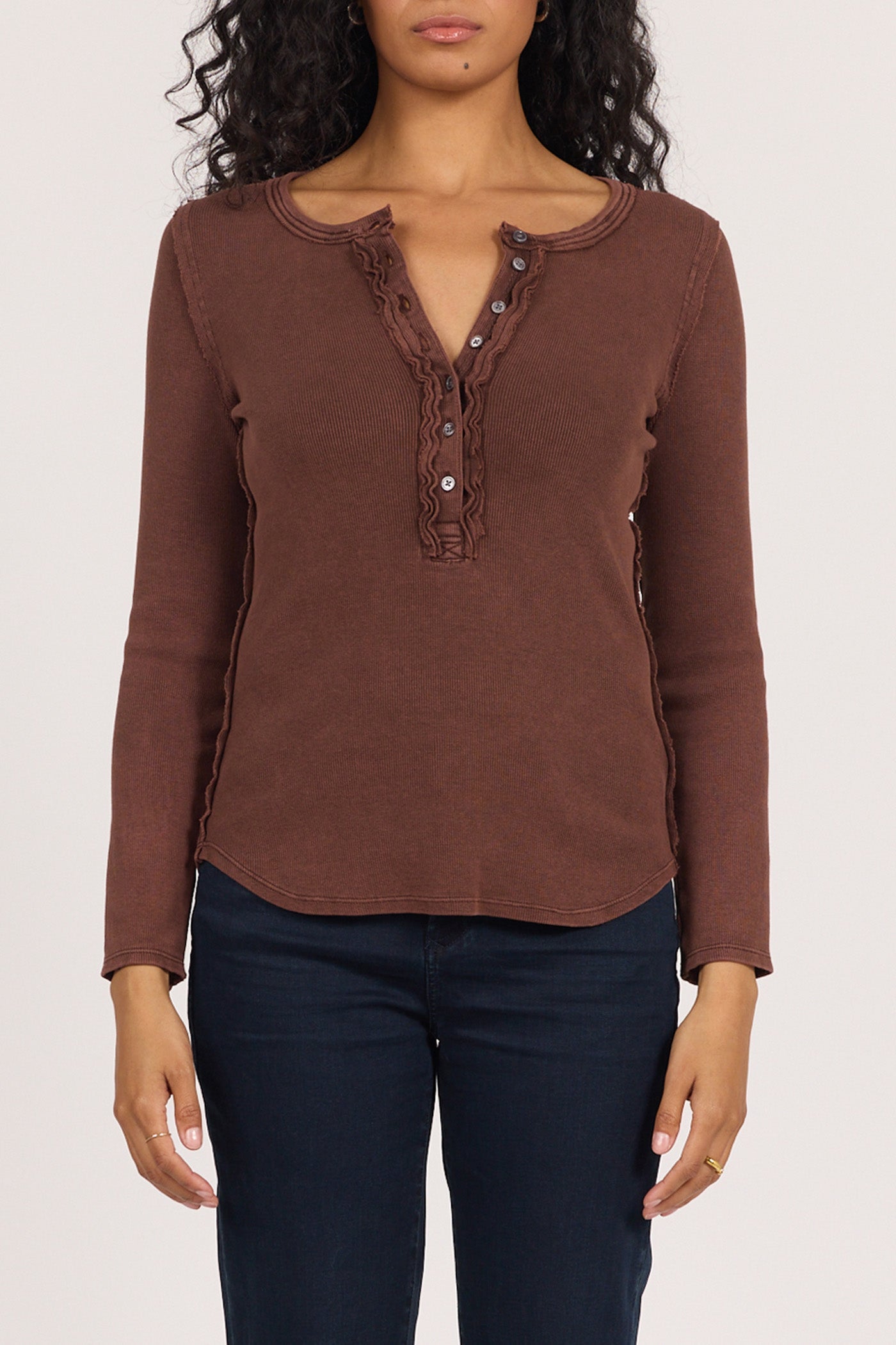 Dear John Edie Long Sleeve Top - Cappuccino