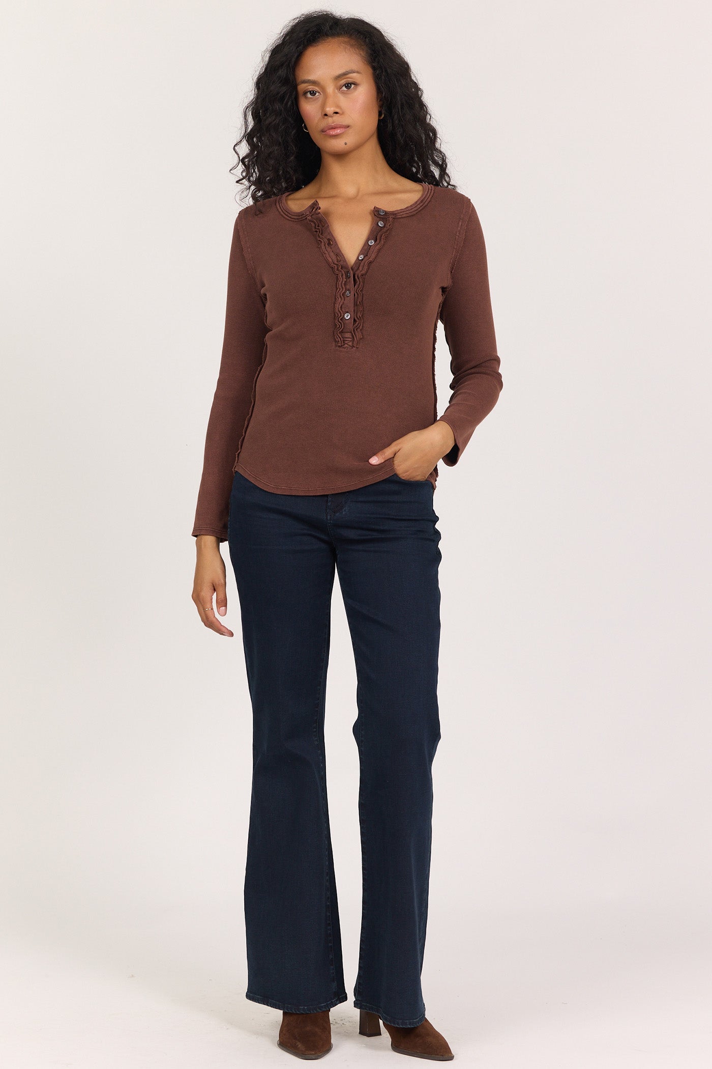 Dear John Edie Long Sleeve Top - Cappuccino