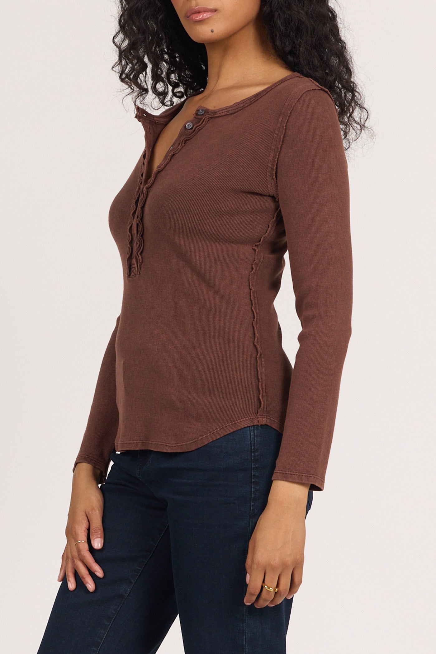 Dear John Edie Long Sleeve Top - Cappuccino