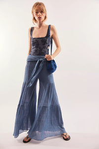 Free People Good Day Wide Leg Pant Blue