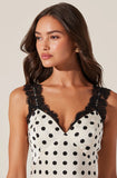 ASTR Eirene Black Polka Dot Dress