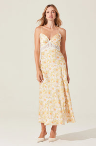 ASTR Ivanna Yellow Floral Dress