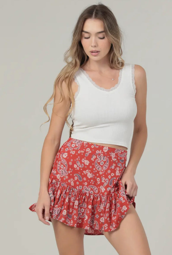 Angie Ruffle Skort Americana