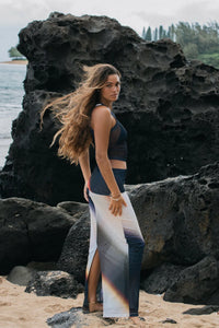 Stillwater Mesh Slinky Fold Down Maxi Skirt - Night