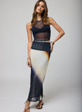 Stillwater Mesh Slinky Fold Down Maxi Skirt - Night
