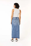 Level 99 Carol Exposed Button Denim Skirt