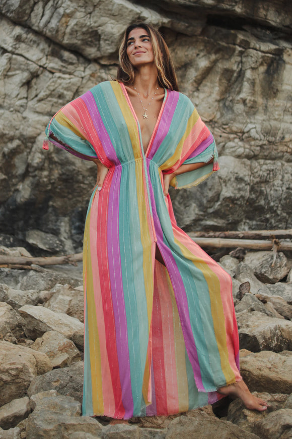 Z&L Harlequin Maxi Dress With Sleeve