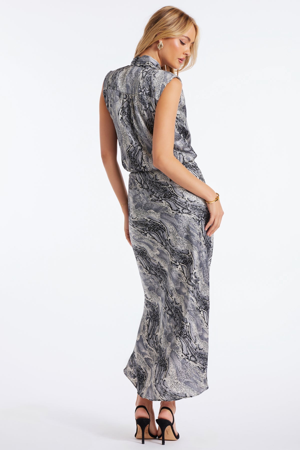 Bishop+Young Bias Cut Slip Python Skirt