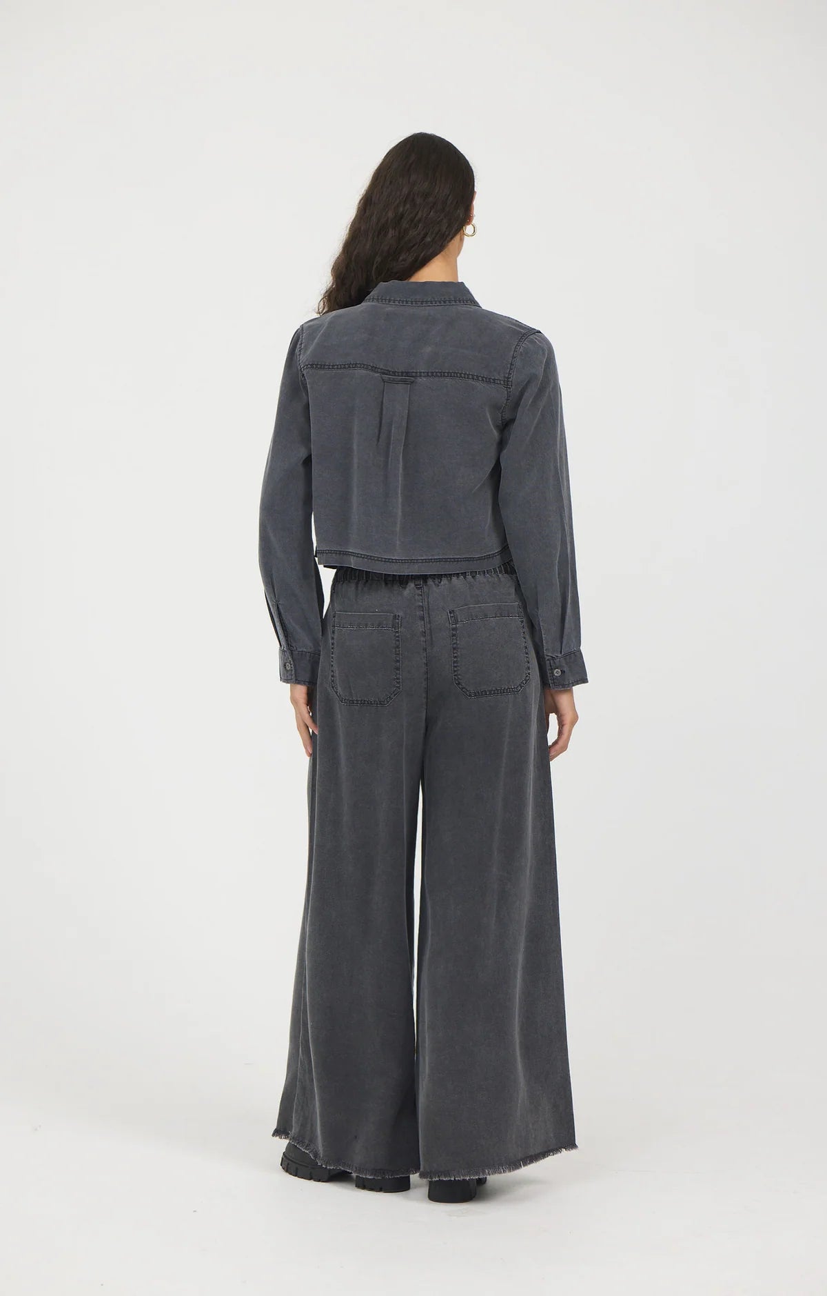 Vintage Havana Charcoal Tencel Button Down