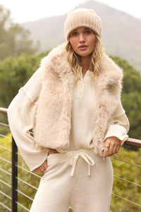 Vintage Havana Almond Cozy Fur Vest