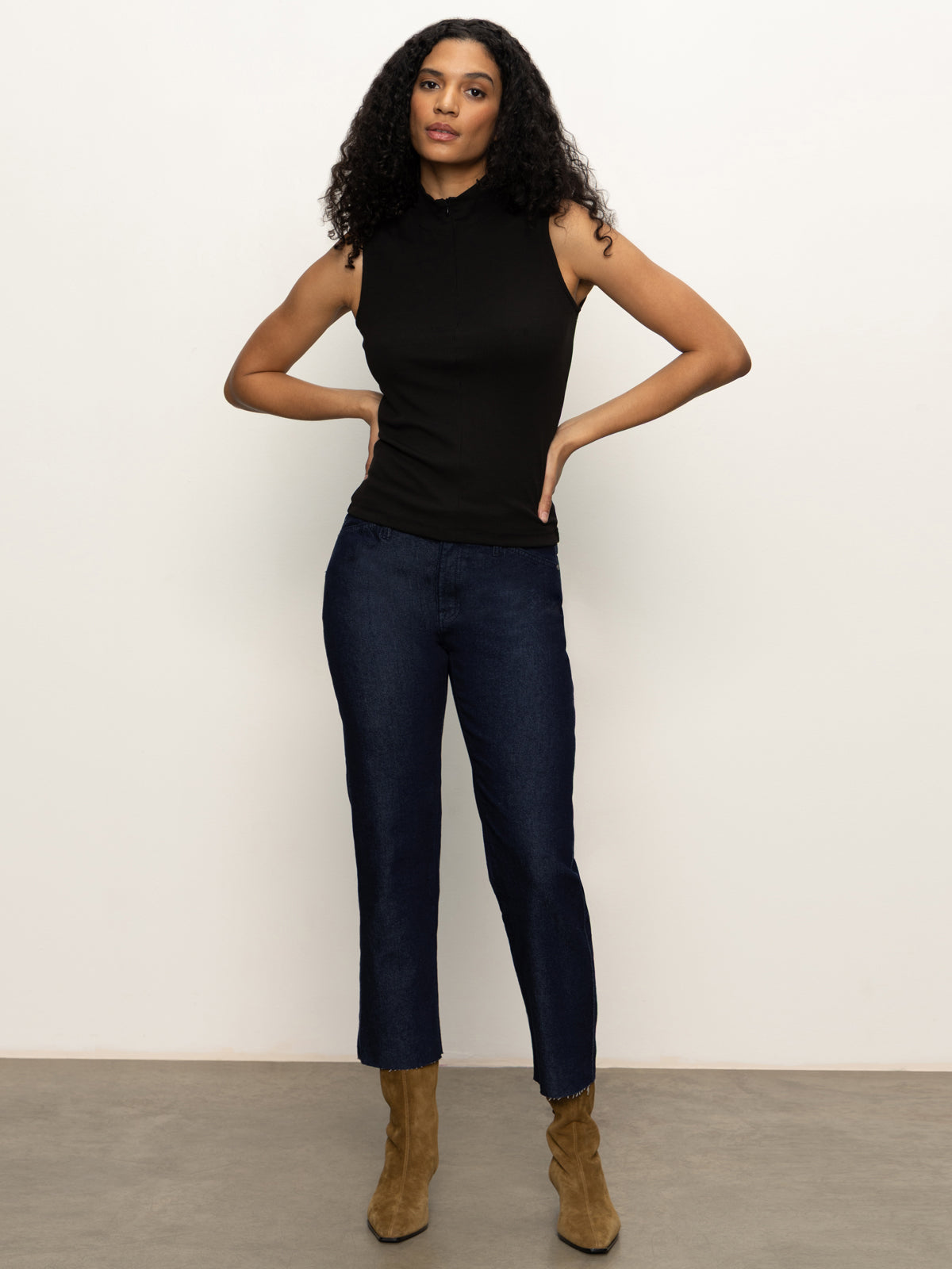 Sanctuary Sleeveless Zip Mock Neck Top