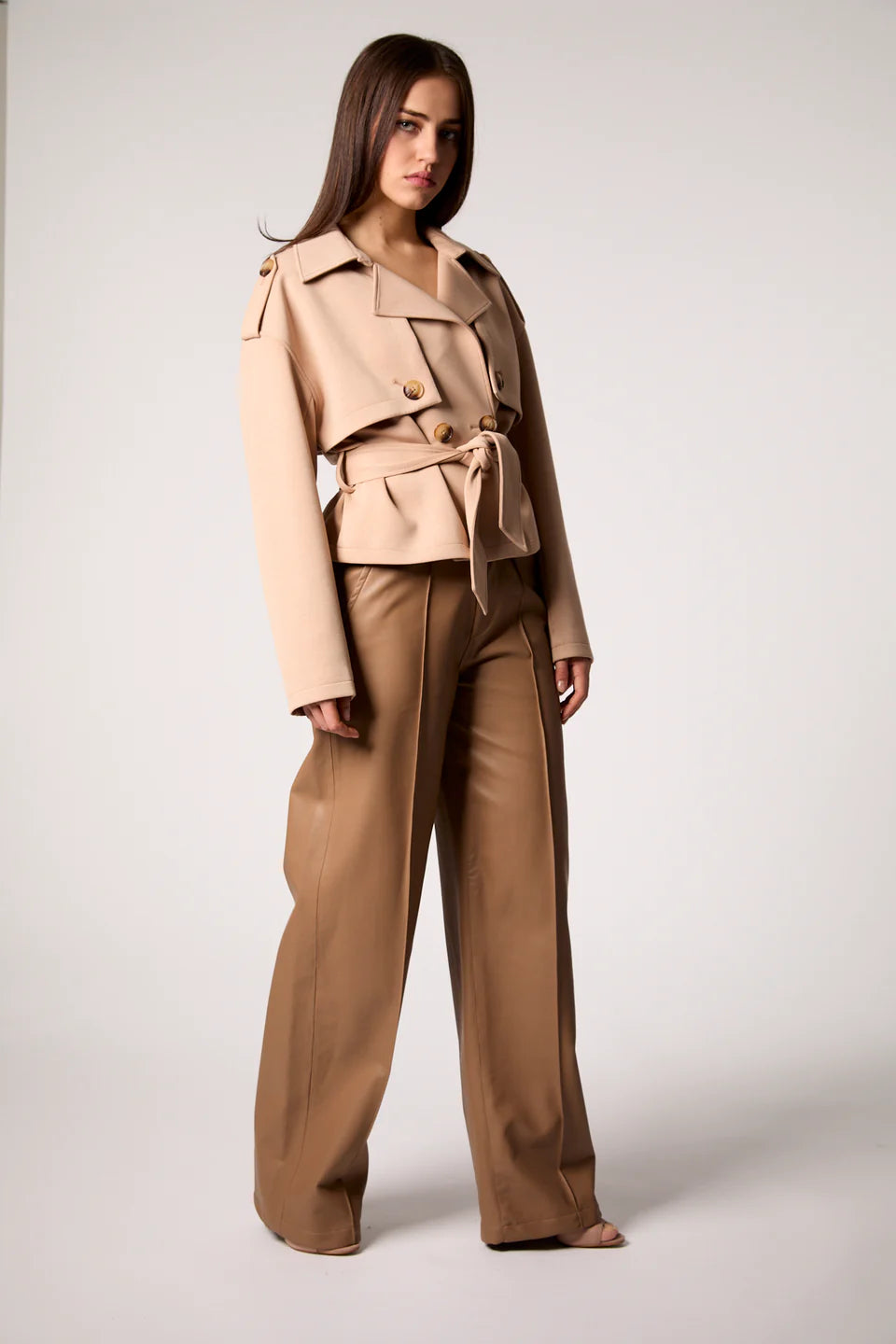 Blue Revival Charli Cropped Scuba Trench Coat