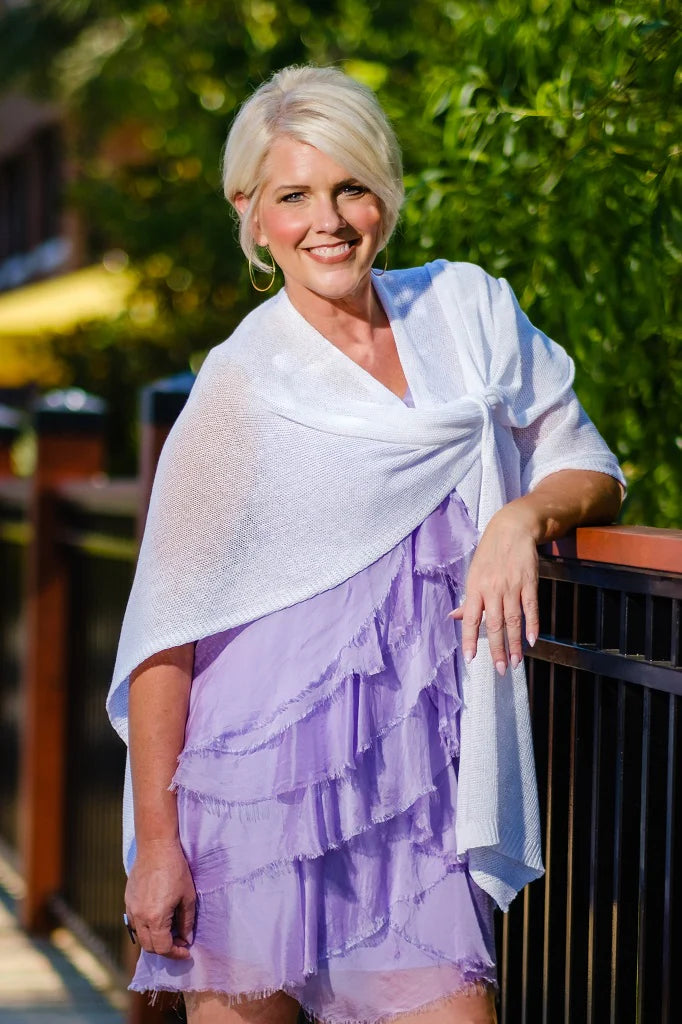 Tina Stephens Aliya Multi Way Cotton Wrap - White