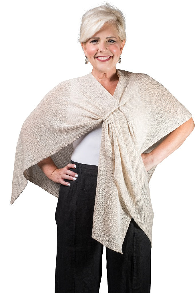 Tina Stephens Aliya Multi Way Cotton Wrap - Tan