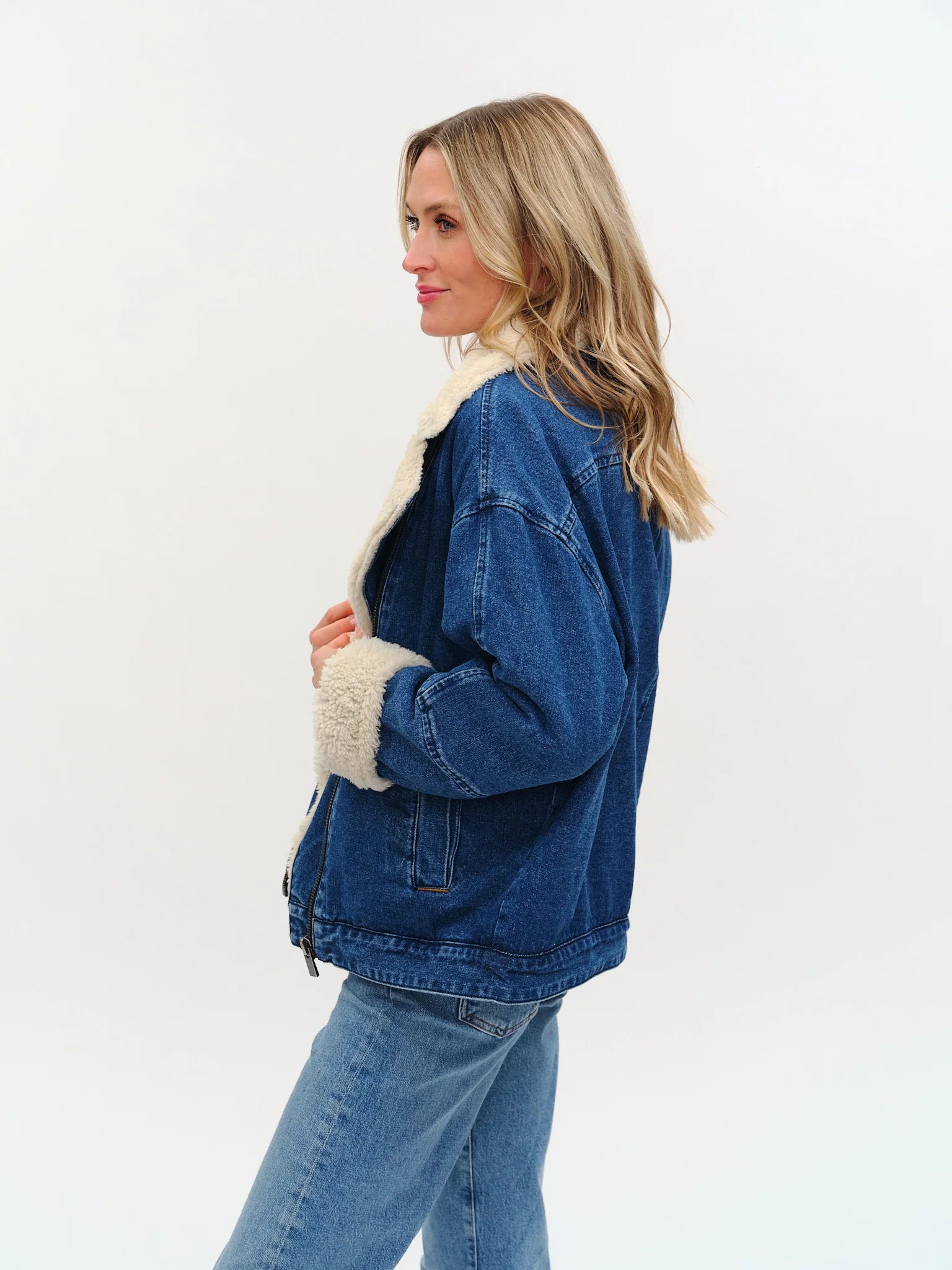 Six Fifty Williston Oversized Faux Fur Denim Jacket
