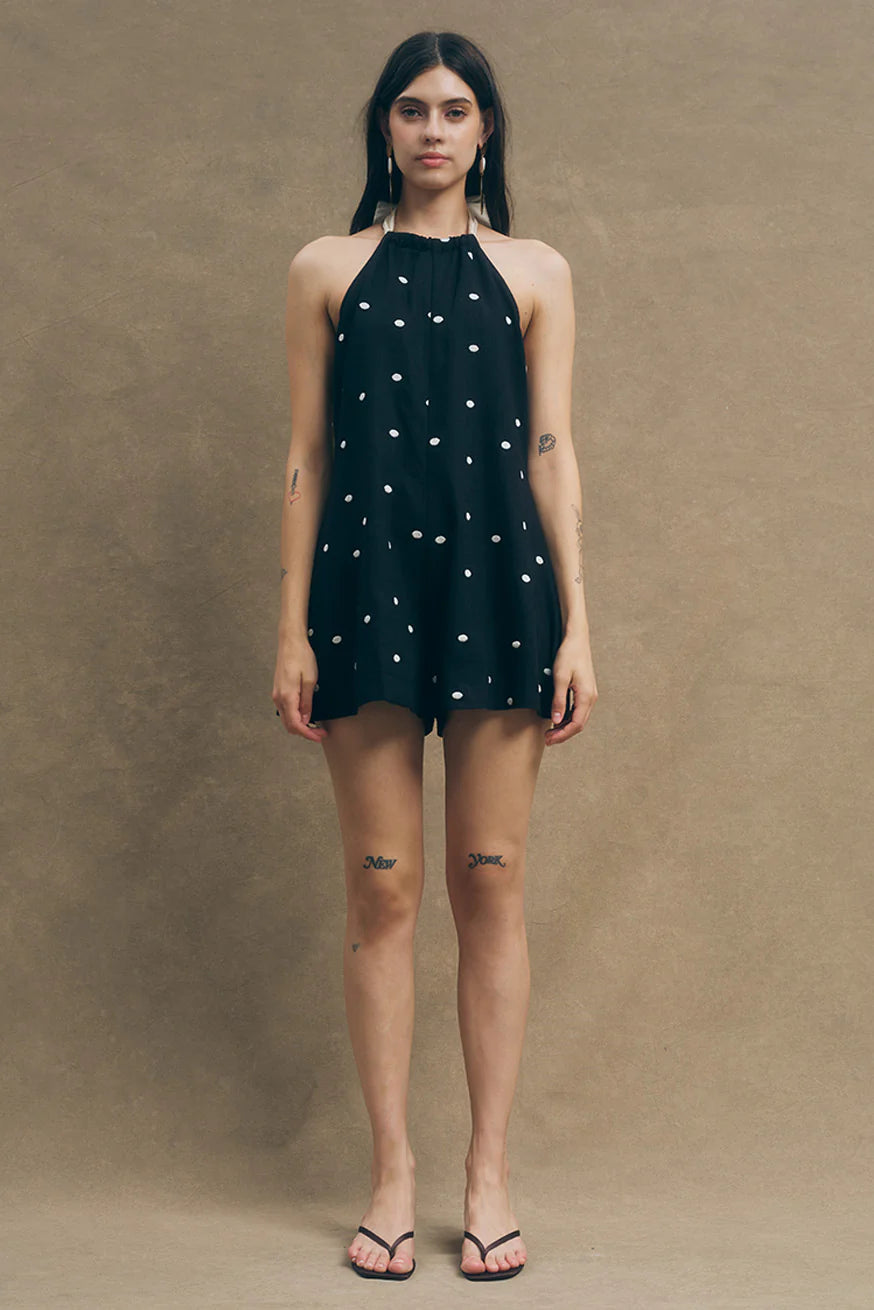 Maude Club Linen Dot Romper