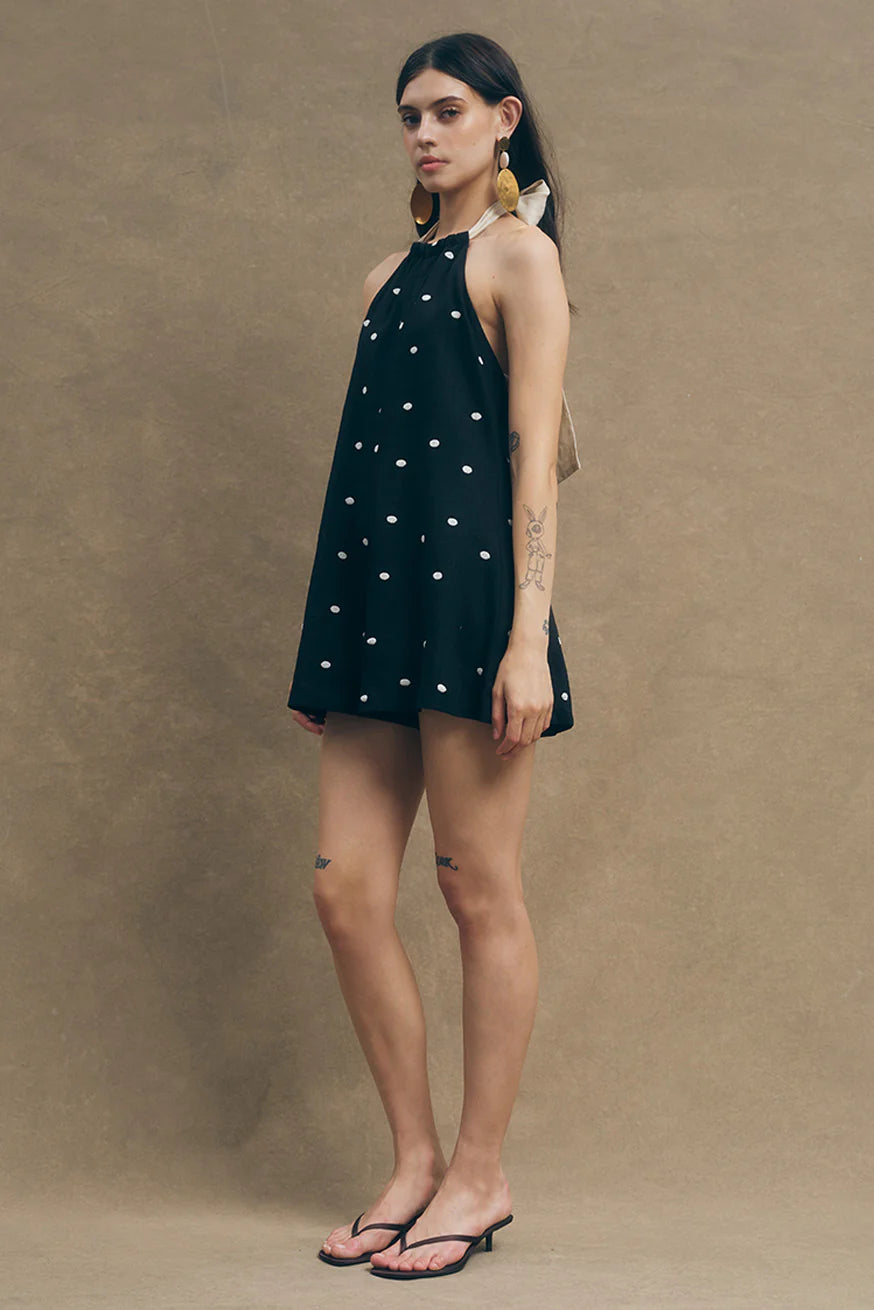 Maude Club Linen Dot Romper