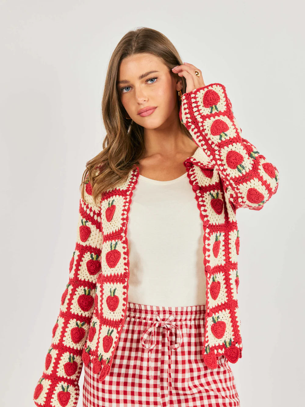 Sadie & Sage Berrylicious Crochet Cardigan