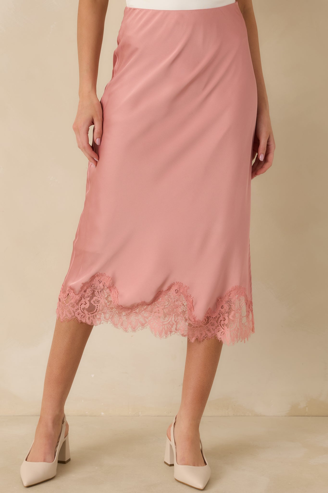 Dress Forum Satin Skirt -Blush