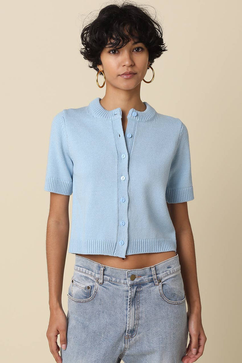 Olivaceous Leia Short Sleeve Knit Top
