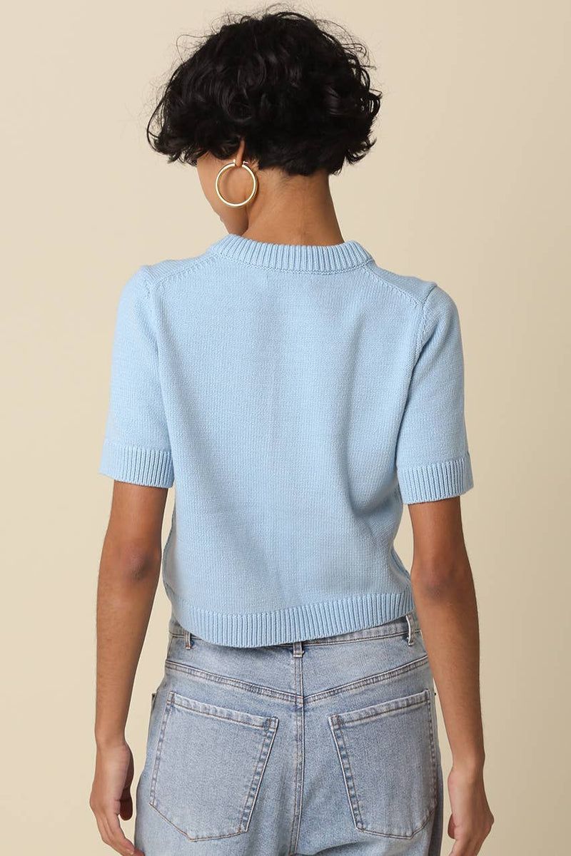 Olivaceous Leia Short Sleeve Knit Top