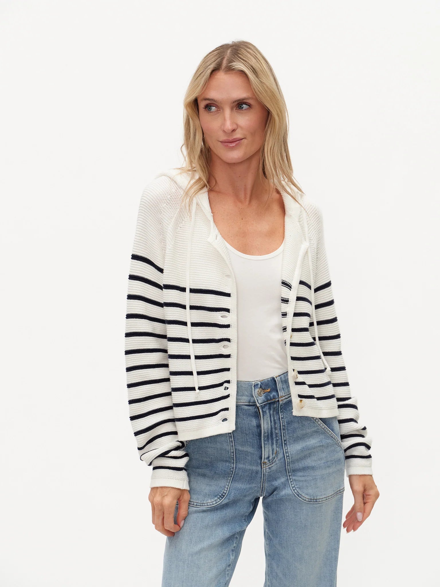 Six Fifty Annalora Navy Striped Hoodie