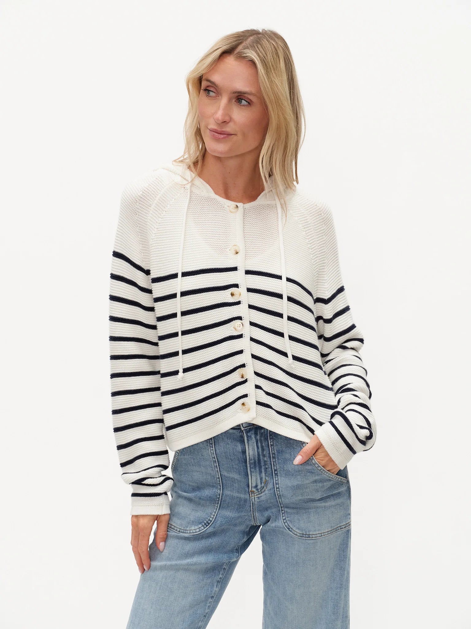 Six Fifty Annalora Navy Striped Hoodie