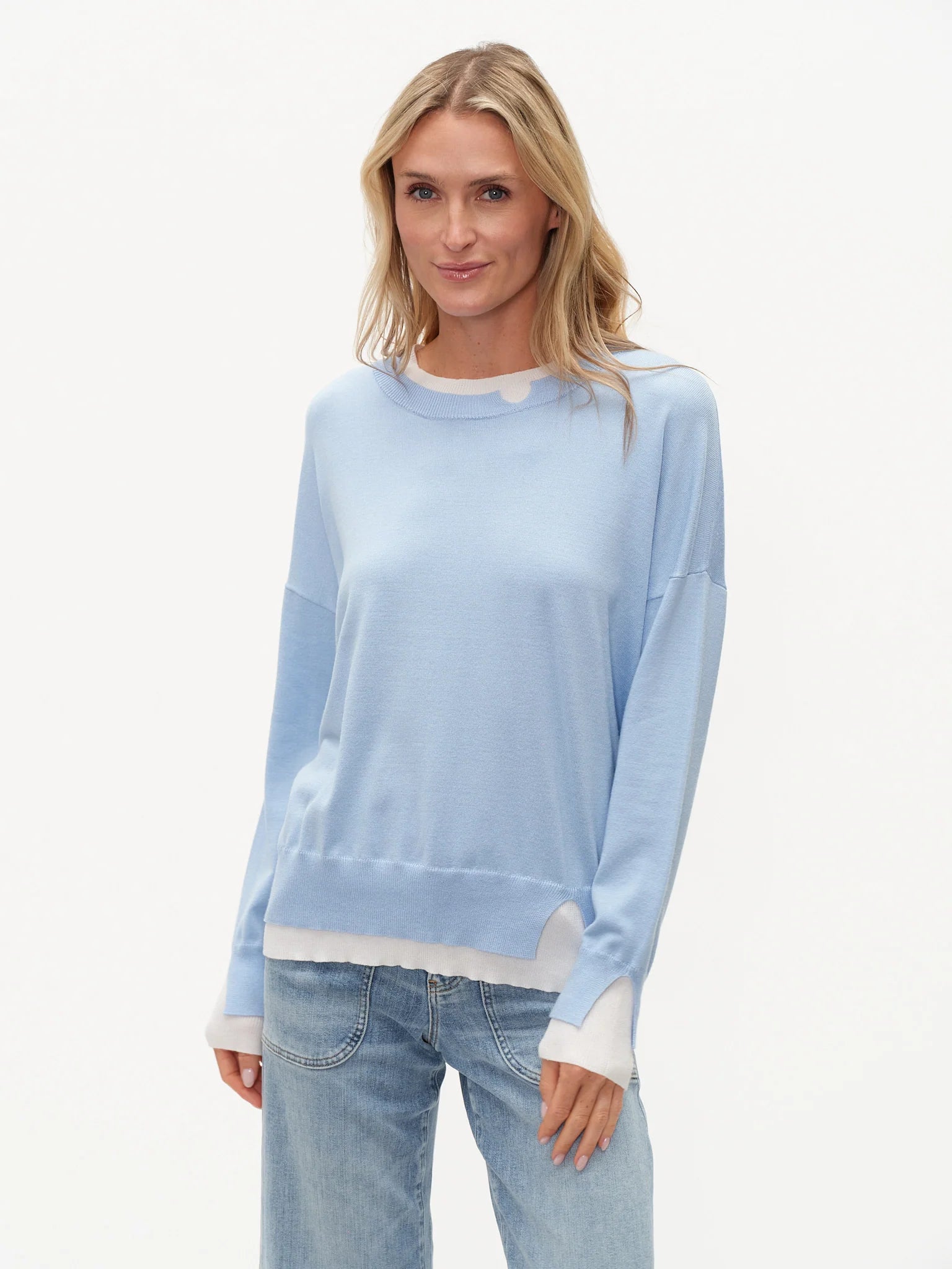 Six Fifty Claire Double Hem Sweater - Blue