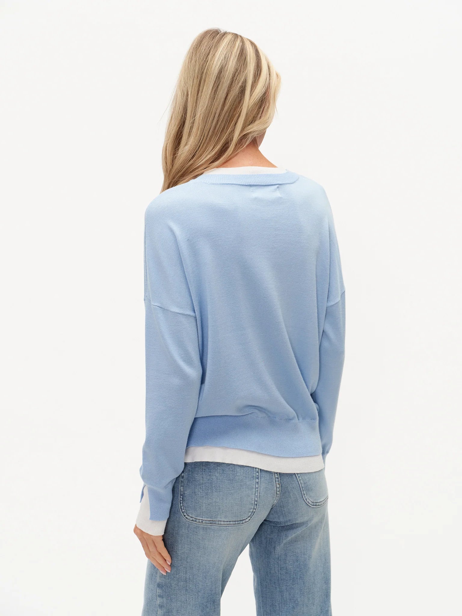 Six Fifty Claire Double Hem Sweater - Blue