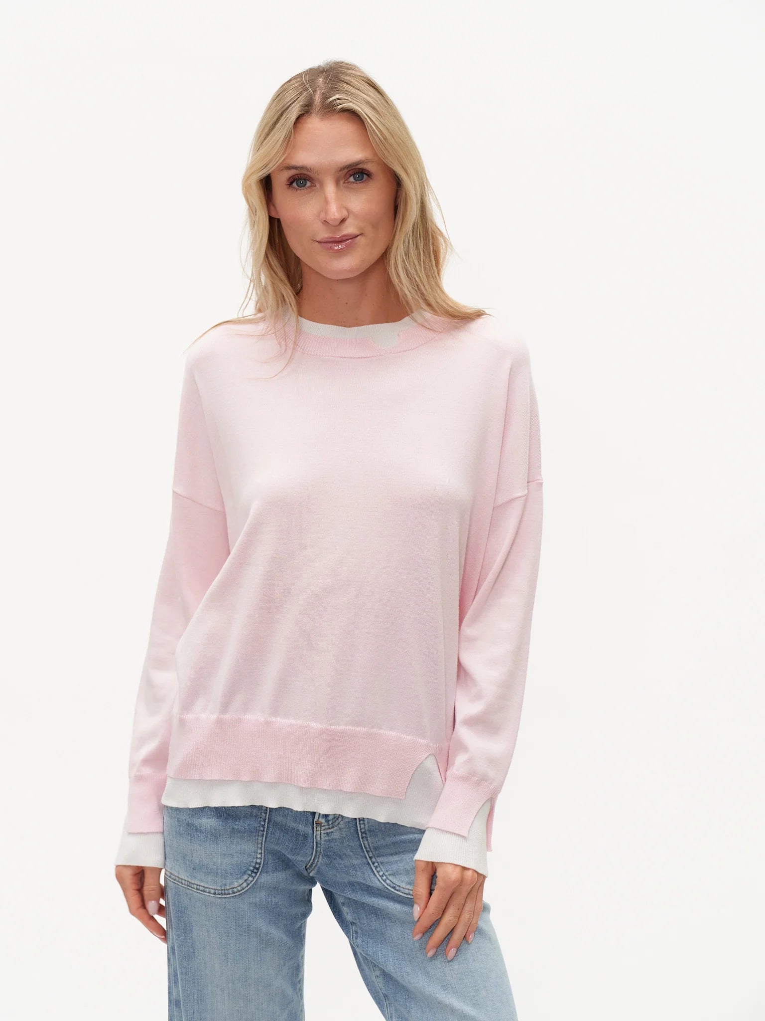 Six Fifty Claire Double Hem Sweater - Pink