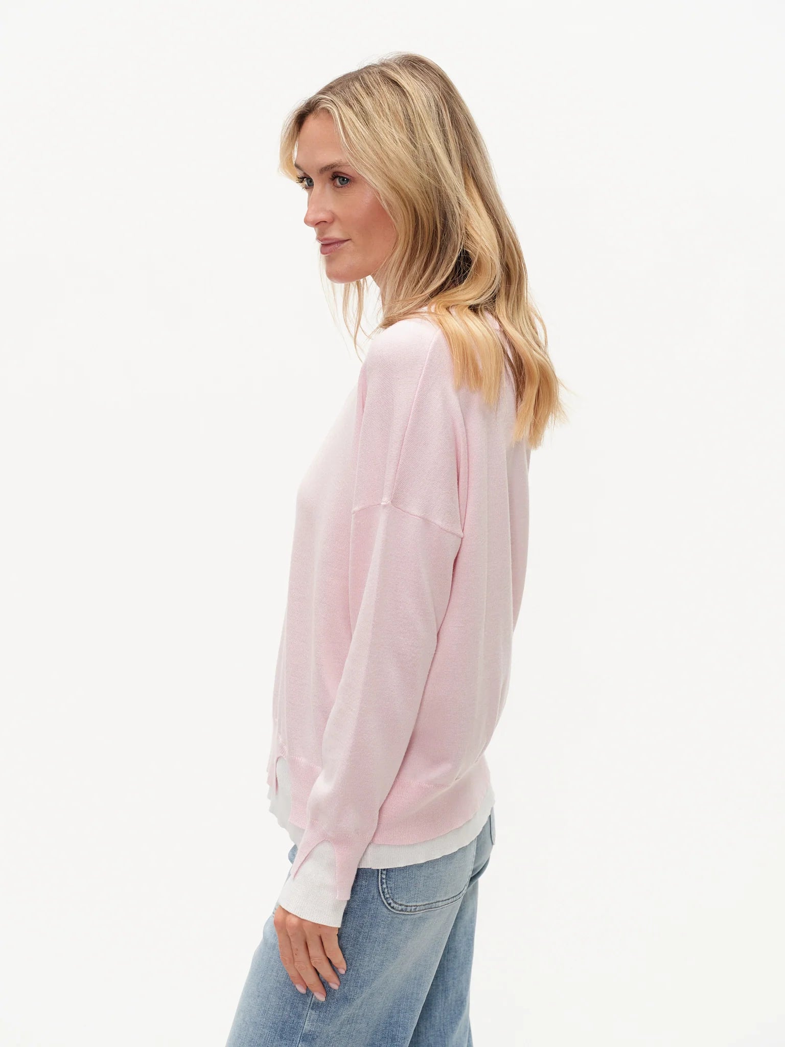 Six Fifty Claire Double Hem Sweater - Pink