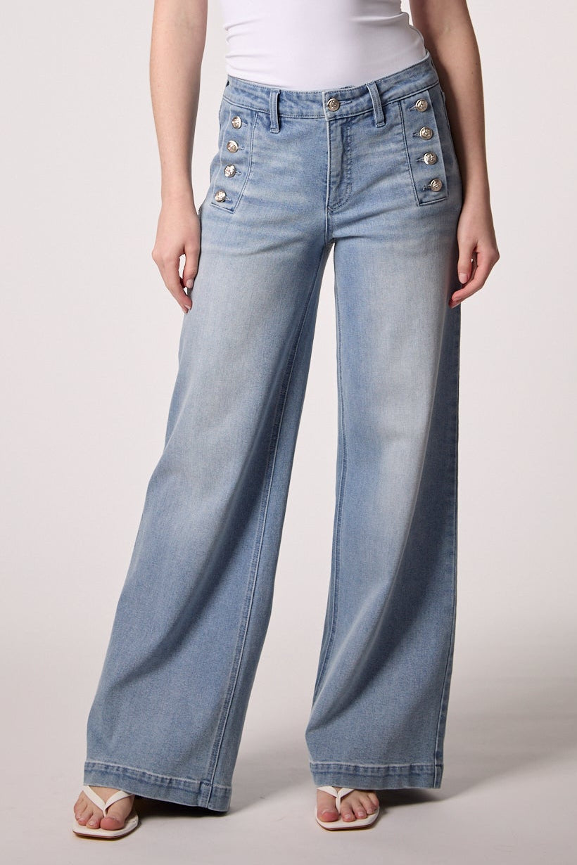 Blue Revival Sailor Mid Rise Wide Leg Jean