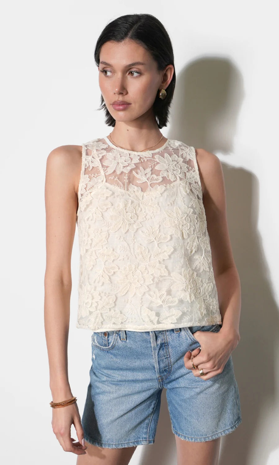 Greylin Alice Sheer Embroidered Top