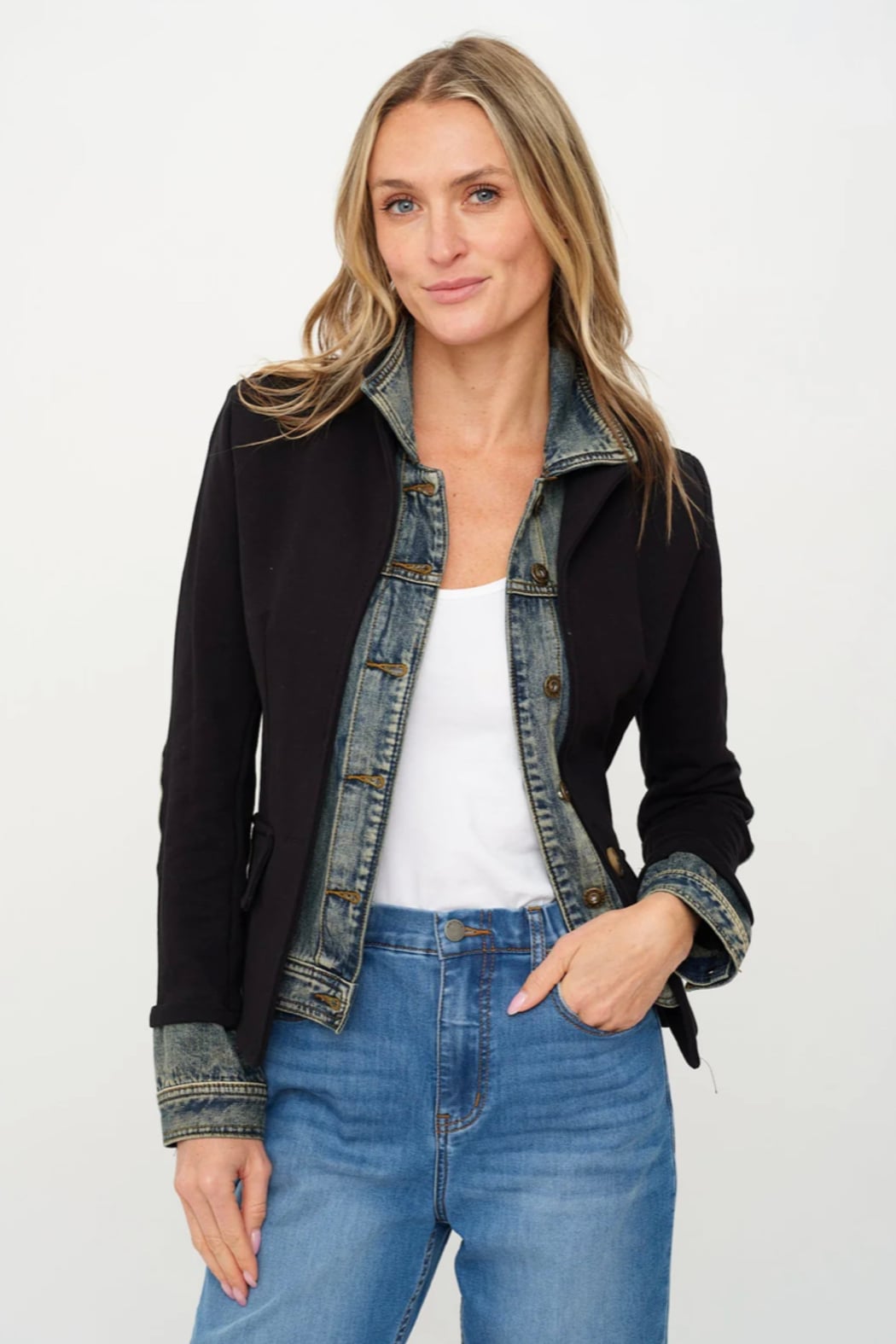 Six Fifty Clarissa Mix Media Denim - Black
