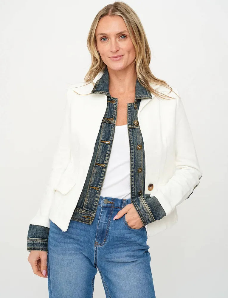 Six Fifty Clarissa Mix Media Denim - Ivory