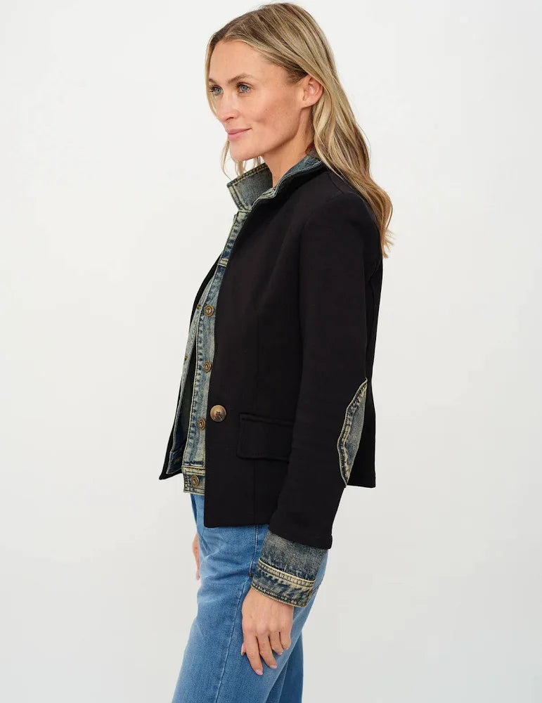 Six Fifty Clarissa Mix Media Denim - Black
