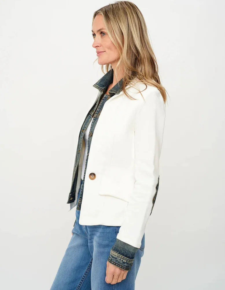 Six Fifty Clarissa Mix Media Denim - Ivory