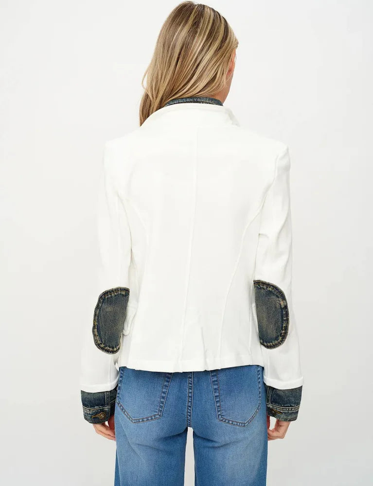 Six Fifty Clarissa Mix Media Denim - Ivory