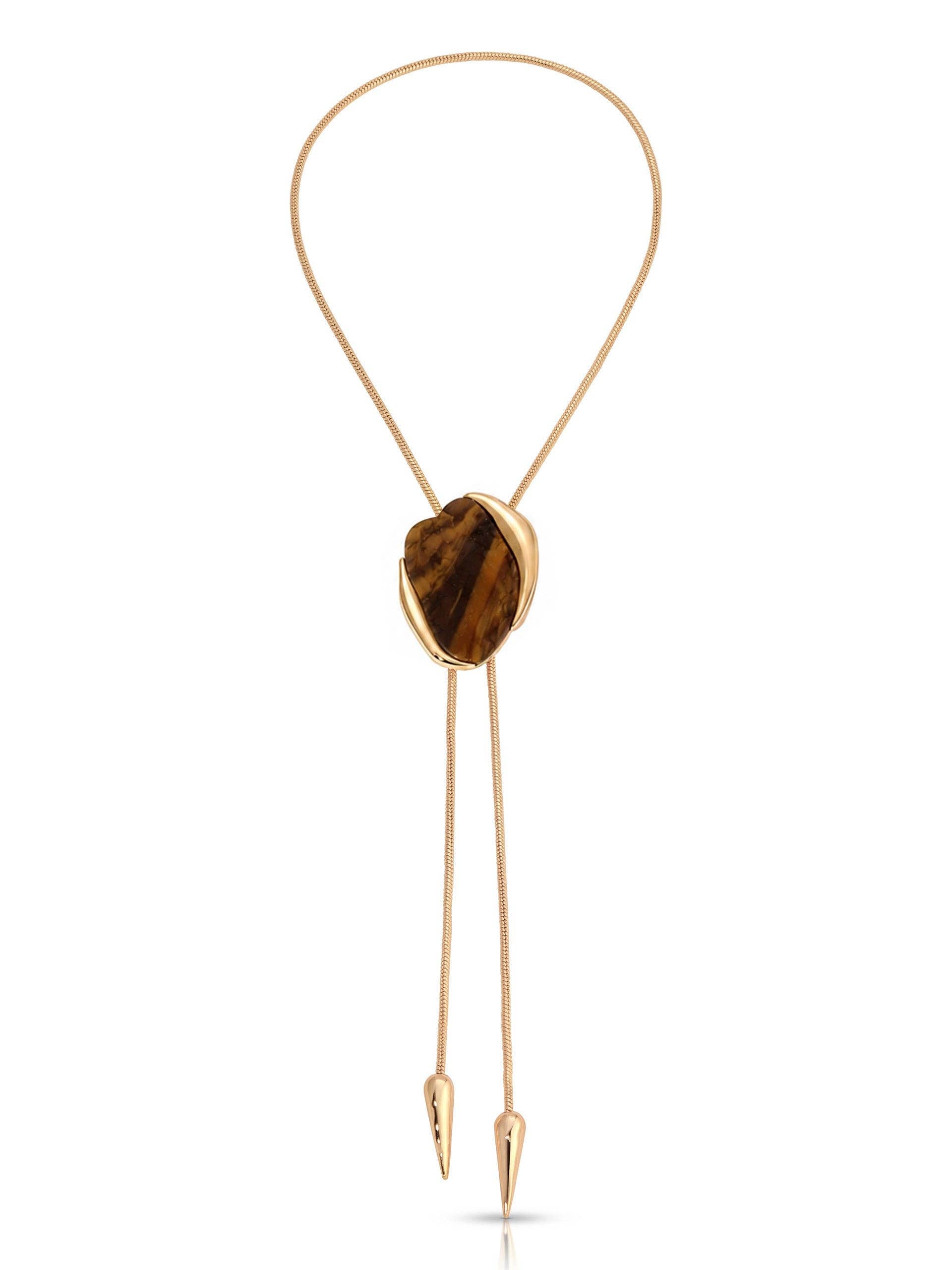 Tiger's Eye Statement Bolo Necklace